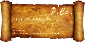 Pinzich Cserjén névjegykártya